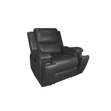 Manilla Black Leather Gel Power Reclining Chair